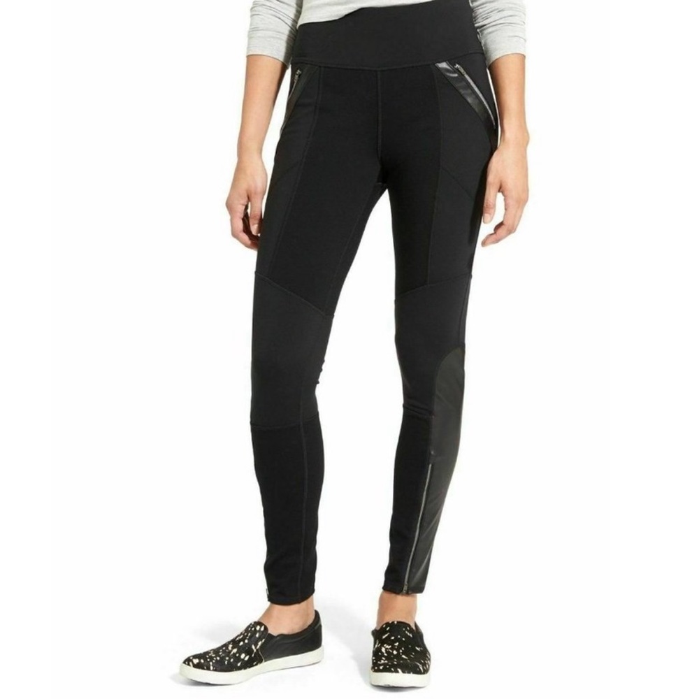 AHTLETA legging with leather detail